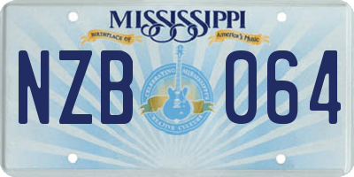 MS license plate NZB064