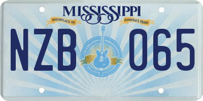 MS license plate NZB065