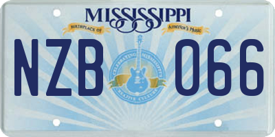 MS license plate NZB066