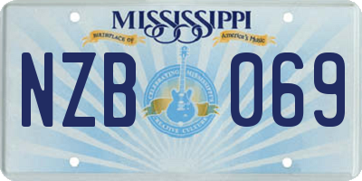 MS license plate NZB069