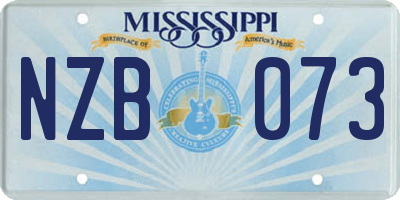 MS license plate NZB073