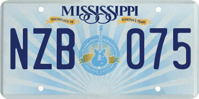 MS license plate NZB075