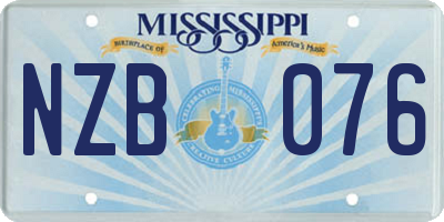 MS license plate NZB076