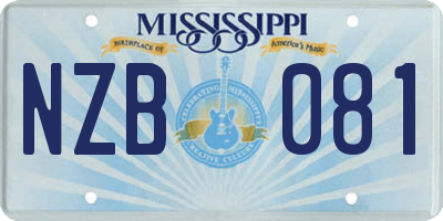 MS license plate NZB081