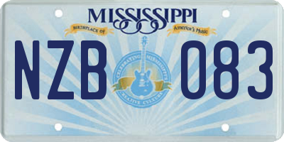MS license plate NZB083