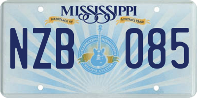MS license plate NZB085