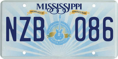 MS license plate NZB086