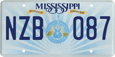 MS license plate NZB087