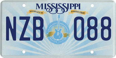 MS license plate NZB088