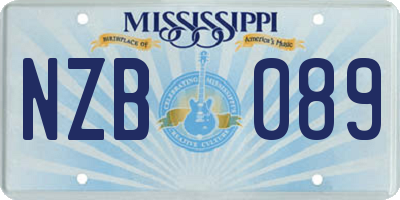 MS license plate NZB089
