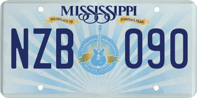 MS license plate NZB090
