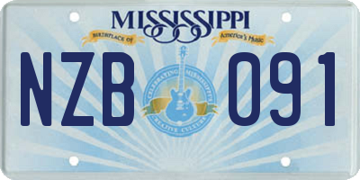 MS license plate NZB091