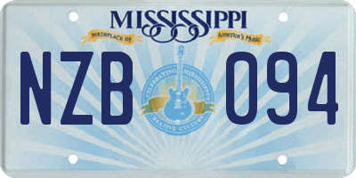 MS license plate NZB094