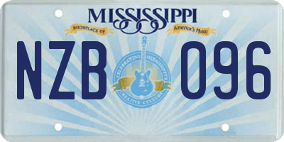 MS license plate NZB096
