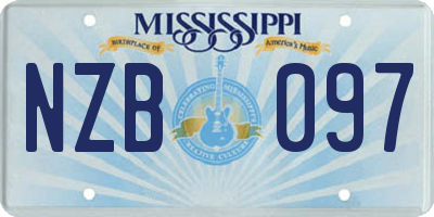 MS license plate NZB097