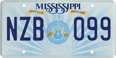 MS license plate NZB099