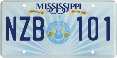 MS license plate NZB101