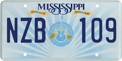 MS license plate NZB109