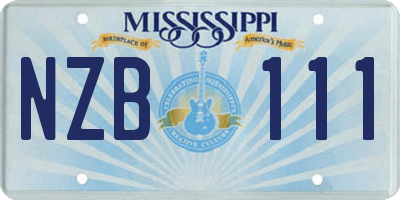 MS license plate NZB111