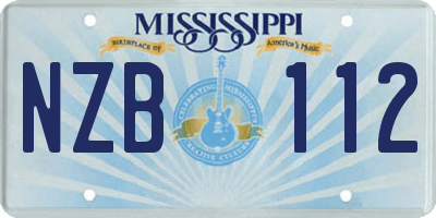 MS license plate NZB112