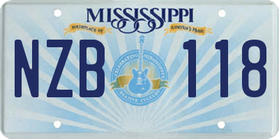 MS license plate NZB118