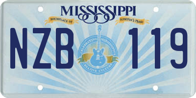 MS license plate NZB119