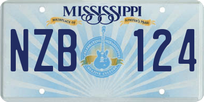 MS license plate NZB124