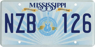 MS license plate NZB126