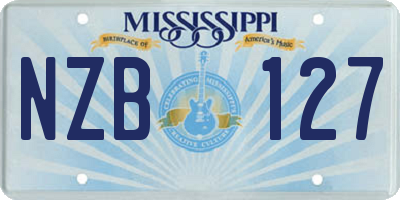 MS license plate NZB127