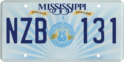 MS license plate NZB131