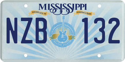 MS license plate NZB132