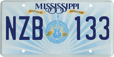 MS license plate NZB133