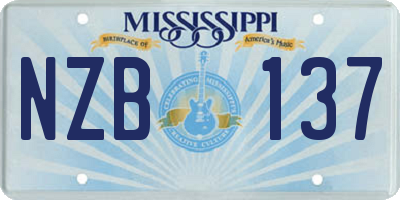 MS license plate NZB137