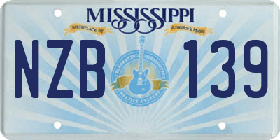MS license plate NZB139