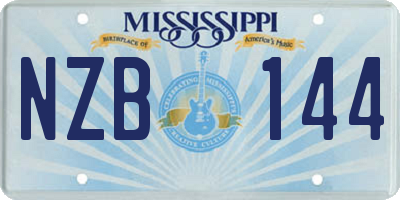 MS license plate NZB144