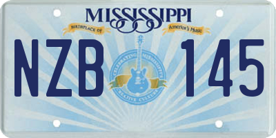MS license plate NZB145