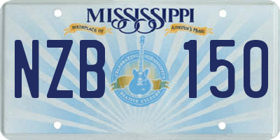 MS license plate NZB150