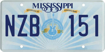 MS license plate NZB151