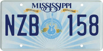 MS license plate NZB158