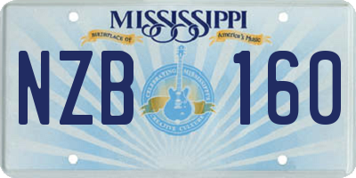 MS license plate NZB160