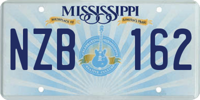 MS license plate NZB162