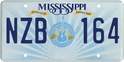 MS license plate NZB164
