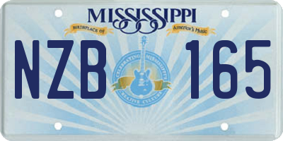 MS license plate NZB165