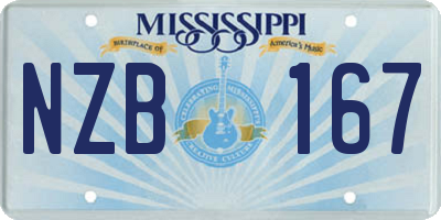 MS license plate NZB167