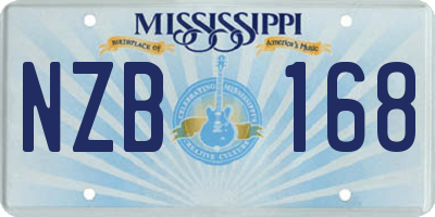 MS license plate NZB168