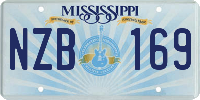 MS license plate NZB169