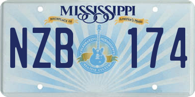 MS license plate NZB174