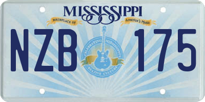 MS license plate NZB175