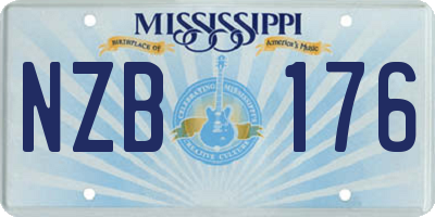 MS license plate NZB176