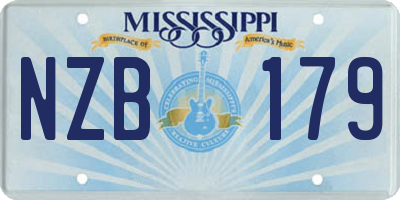 MS license plate NZB179